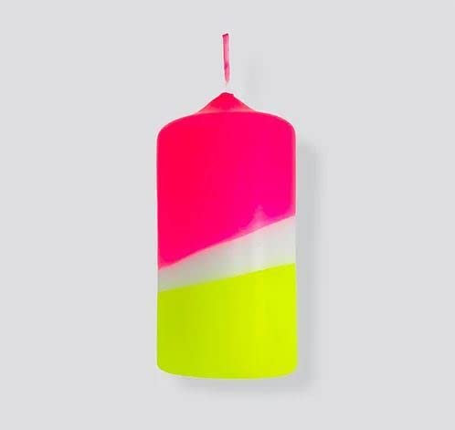cama24com Kerze Dip Dye Neon Sunny Day Stumpenkerze 1 Stück von pinkstories mit Palandi® Sticker
