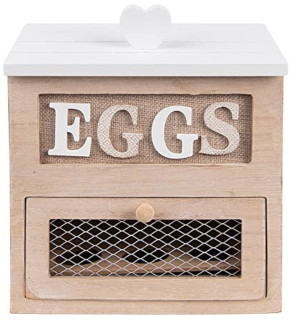 Clayre & Eef Portauovo 18 x 9 x 20 cm marrone legno rettangolare Eggs