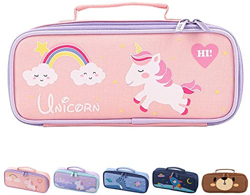 Federmäppchen mädchen, Einhorn pencil case kindergarten mit großem Fassungsvermögen, Federmäppchen einhorn, schön und süß, geeignet für Mädchen als Schulgeschenk ( Nur EIN Federmäppchen, kein Stift )
