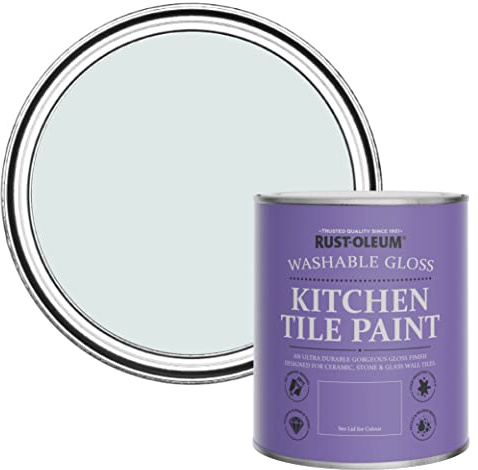 Rust-Oleum Blue Water-Resistant Kitchen Tile Paint in Gloss Finish - Marcella 750ml