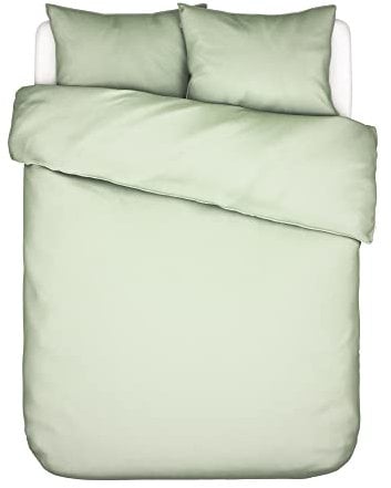 ESSENZA Bettwäsche Guy Pistache, 200x200 + 2X 80x80 cm - 100% Baumwollrenforce 144TC - Uni