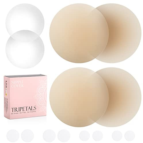 Tripetals Nippelpads Silikon Nipple Cover Nipple Pads Nippelabdeckung für Damen Creme - 2 Paar