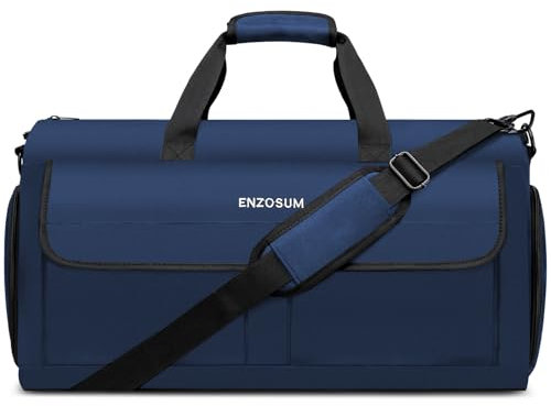 Borsa per indumenti da viaggio, Borsa Porta Abiti, borsone da viaggio convertibile - Borsa per abito 2 in 1, borsa da volo per weekend lungo, borsone da viaggio pieghevole - Blu