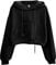 Amazhiyu Womens Cropped Hoodie, Causal Cropped Hoody Hooded Sweatshirt Long Sleeve Crewneck Pullover Crop Tops Black
