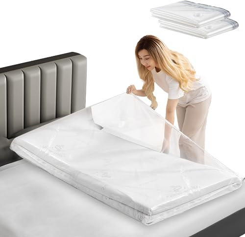 BULZEU Vakuumbeutel für Matratzen, 2 Stück 220 * 100CM Vakuum-Matratzenbeutel für Umzug, Vakuumbeutel Aufbewahrungstasche, Vakuum-Kompressionsbeutel, Platzsparende Vakuum Bags für Zuhause, Reise