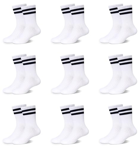 ORPAPA Socken Kinder Sportsocken Tennissocken Kinder Jungen Mädchen Elastische Baumwolle Kindersocken 9 Paar