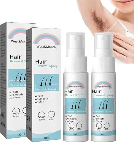 2Pcs Hair Remova, Haarentfernungsspray, Haarentfernungs Haarspray für den Frauen/Männer, Body Enthaarungsspray, Natürlicher schmerzloser Körperhaarentferner, für Arm, Beine, Achselhöhlen, Achselhöhle