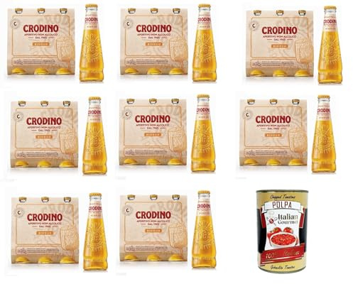 Italian Gourmet Crodino Aperitivo analcolico alkoholfrei Bitter 24 x 175ml | Gusto intenso, prickelnder Drink für Spritz-Momente, servire freddo con, Gesamtnettogewicht 4,2 L + Kostenlos Polpa 400g