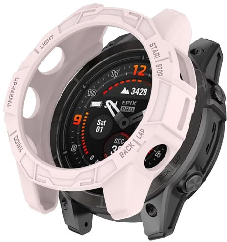 FTRONGRT Hülle für Garmin Fenix 7 Pro, Weiches TPU, Stoßfest, Hülle für Garmin Fenix 7 Pro Smartwatch.Rosa