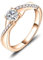 YL Verlobungsring Ehering 925 Sterling Silber mit April Geburtsstein Zirkonia Weiß Unendlichkeit Roségold Ring Solitärring für Damen（Größe 56）