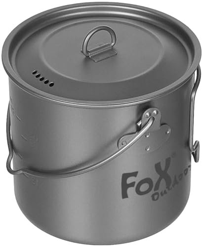 Fox Outdoor Topf, Titan mit Decke (klein 1,1 l)