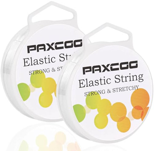 PAXCOO Confezione da 2 corde elastiche per bracciali, filo elastico magico per gioielli, braccialetti dell'amicizia, collane, perline di argilla, perline pony