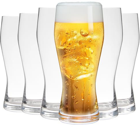 UMEIED Pilsner - Juego de 6 vasos de cerveza de 20 onzas, vaso de cerveza clásico, taza de cerveza de gran capacidad, elegantes regalos de cerveza, tazas de cerveza y tazas