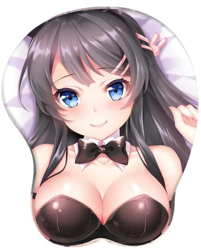 GUANBBD-Anime Sakurajima Mai 3D Mauspad mit Handgelenkauflage Gaming Mauspads Rutschfestes Mauspad 3D Mauspads 3D Ergonomisches Mauspad-Mousepad 784
