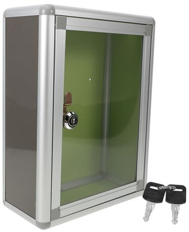 Gadpiparty Buzón De Pared Cerradura De Aluminio para Oficina Buzón De Transparente 21.5x10.5x28.5 Cm y Quejas Contenedor De Almacenamiento Seguro Adecuado para Uso y Privado