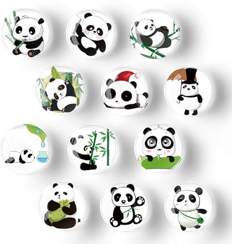 12 Confezione da Magneti da Frigorifero Rotondi da 30 MM per Bambini Cabochon in Vetro Decorativo con Motivo Magnetico per Lavagna,Frigorifero,Foto, Magnete (A)