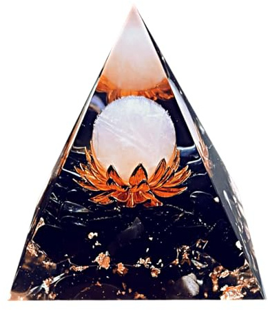 Saefheled La Fleur de Vie,Générateur d'énergie Pyramide Orgone,Pyramide de cristals de guérison d'orgonite Obsidienne Cristal Rose Réduisez Le Stress Ajustez Le Chakra Méditation Attirer la Chance