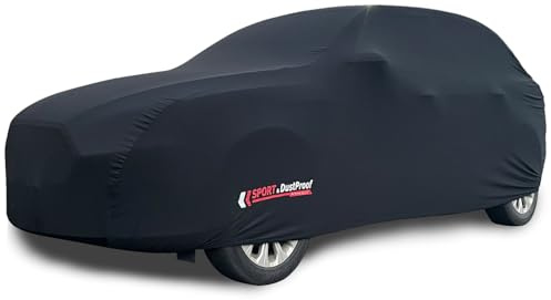 BEXITA Autoabdeckung Indoor Stretch Auto Abdeckplane, Weiches Innenfutter, Atmungsaktiv, Staubdicht, Autoplane Autogarage Innenbereich für Größen SUV-M