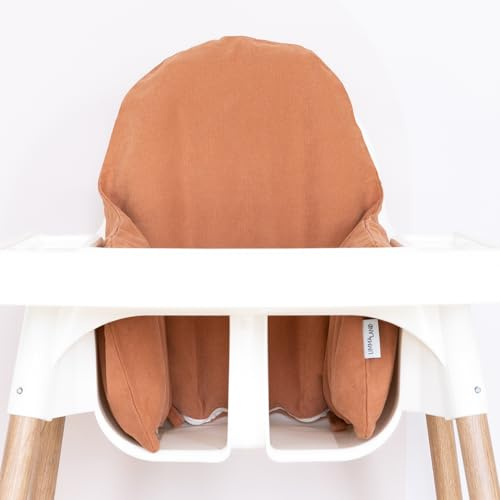 Limmaland Sitzkissen für IKEA ANTILOP Hochstuhl - Terrakotta | Ergonomische Stützform, Bezug aus 100% Bio-Baumwolle · abnehmbar, waschbar bei 30°C