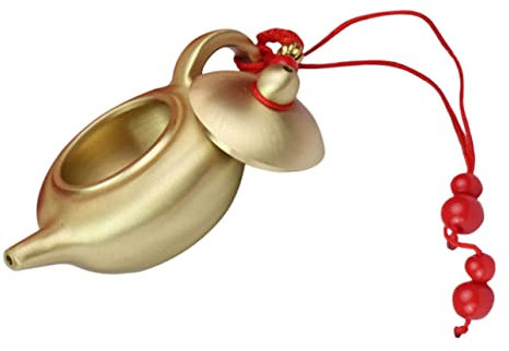 Didiseaon Handheld Teapot Decor Decorative Miniature Teapot Decor Collectable Mini Tea Pots Kettle Mini Miniature Christmas Decorations Tea Pots Christmas Brass Crafts Golden Brass