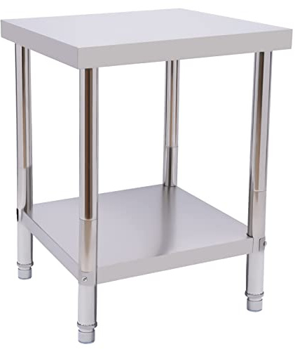 Edelstahltisch Edelstahl Arbeitstisch 60x45x80cm Edelstahl Tisch Lebensmittelzubereitung Arbeitstische, Gastro Tisch Zubereitungstisch Werkbank Catering Arbeitstisch, 400 kg Tragkraft (Ohne Rollen)