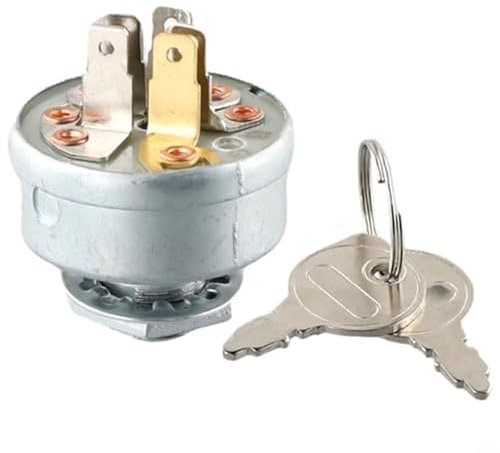 Pizgear Interrupteur d'allumage for tracteur de pelouse avec 2 clés – Compatible avec les modèles 44745, AM102551, 725-0267, Roper 365402, Stiga 1134-1814-01, etc. Interrupteur à clé pour tondeuse à g