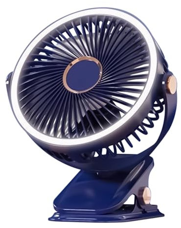 Desk Fan With Clip – Desk Fans With Clip, Cordless Rechargeable USB Cooling | Quiet Type-C Small With Clamp And Night Light, Portable Air Circulator For Bedroom School Beach Garden Greenhouse