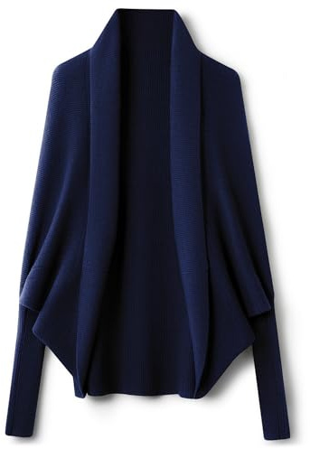 Ciovkis Damen Merinowolle Mischung Übergroß Strickjacke 2025 Herbst Winter Offene Vorderseite Rippstrick Cardigan