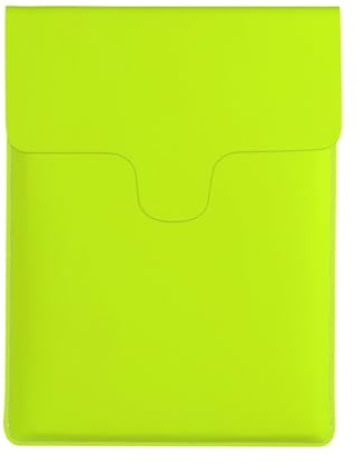 Bright Green Lime Neon Color, PU Leather Laptop Sleeve, Notebook Bag Laptop Case Sleeve Tablet Briefcase