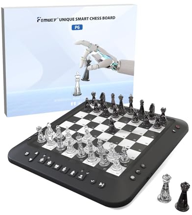 Electronic Chess Set,P6 Computer Chess Board Game Magnetic Talking Smart for Beginners Electronic Board with LED Light for Kids & Adults