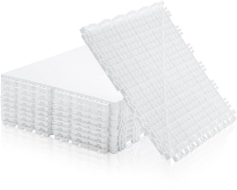 EATHEATY Synthetische Eisfliesen, 30,5 x 30,5 cm, Dryland-Hockey-Bodenmatte, weiß, ineinandergreifendes Hockey-Trainingsgerät für Stickhandling, Schießen, Passen, 10 Stück