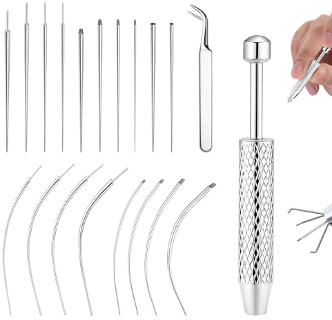 GZGXKJ 20 Piercing Taper Palla Grabber 14/16/18/20G Pinza per Piercing Kit | Piercings Ombelico Acciaio Chirurgico, Piercings Guiding Needle Tool, Per Orecchie Naso Sopracciglia Labbra Ombelico