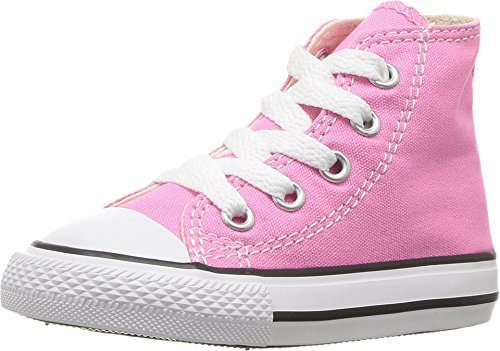 Converse Kids' Chuck Taylor All Star Canvas High Top Sneaker, pink, 10 M US Toddler
