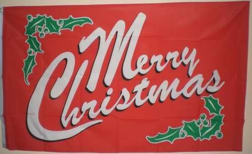 Buddel-Bini Flagge Fahne ca. 90x150 cm : Merry Christmas rot