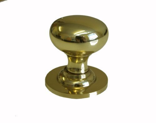 mrliance Solid Brass Door Knob from Non-Turning, Polished and Lacquered Finish, Single Piece, Ideal for Exterior Use