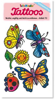 Lutz Mauder Schmetterlinge Tattoos Kinder Kindertattoo Tatoo Tatto Kindergeburtstag Geburtstag Mitgebsel Geschenk