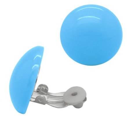 Soul-Cats 1 Paar Ohrclips Ohrringe Clips Plastik viele Farben Pastell, Farbe: hellblau