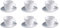 Luminarc E8845 Trianon Kaffeetasse 220ml mit Untertasse, Opalglas, weiß, 12-teilig (6 Sets à 2 Teile)