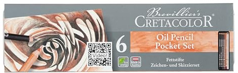 Cretacolor 400 07 Drawing Set Oil Pencils, 6 Pieces