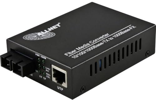 AllNet 102459 - Netzwerk Medienkonverter (1000 Mbit/s, IEEE 802.3,IEEE 802.3ab,IEEE 802.3u,IEEE 802.3X,IEEE 802.3z, Gigabit Ethernet, 10,100,1000 Mbit/s, 10BASE-T,100BASE-T,1000BASE-T, 1000BASE‑SX), Schwarz