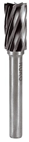 RUKO Hartmetall Frässtift Alu Form B Zylinder (ZYAS) mit Stirnverzahnung, 12 mm