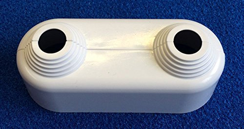 Simplex Doppel Rosette 10-22mm Rohrabstand 50 mm weiß hoch doppelrosette