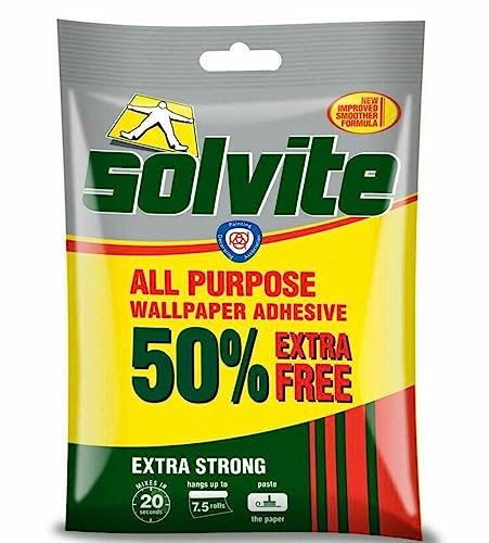 Solvite Extra Strong All Purpose Wallpaper Adhesive 5 Roll + 50% Extra Free