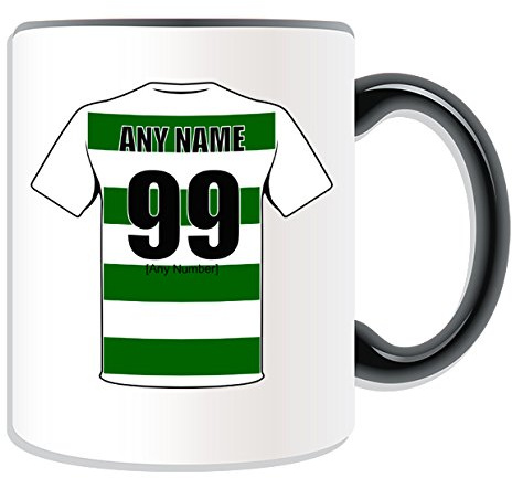 UNIGIFT Personalised Gift - Celtic Mug (Football Design Theme, Colour Options) - Any Name/Message on Your Unique Mug - The Hoops Celts Club