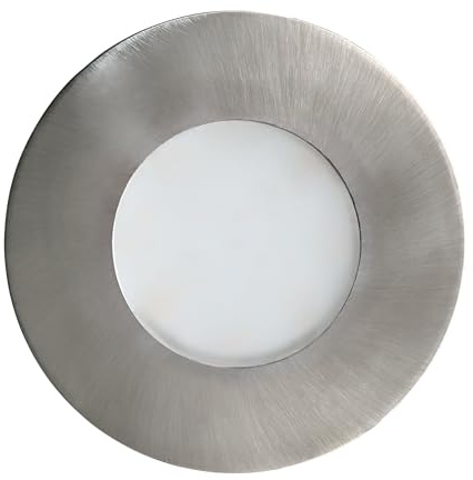 EGLO LED Einbauleuchte Margo, Einbaulampe aus Aluguss, Edelstahl und Glas | Farbe: Silber, weiß, Ø: 8,4 cm, IP65