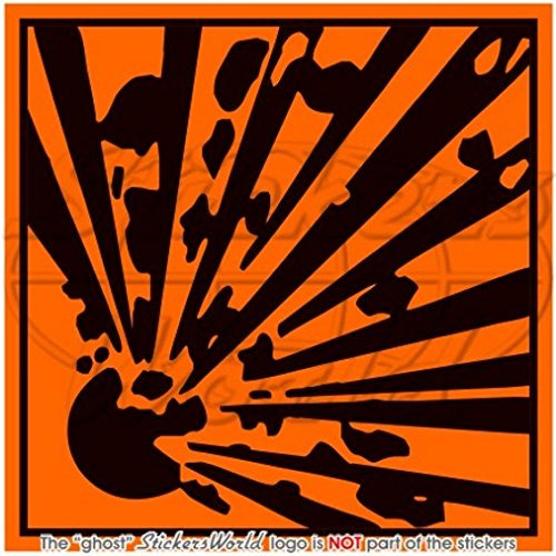 Warnschild mit explosiver Explosionsgefahr, 100 mm, Vinyl-Aufkleber, Aufkleber