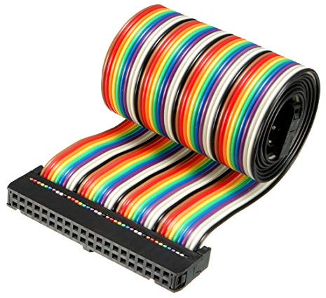 sourcing map IDC 40 Pin Flachbandkabel Farbig Bunt Regenbogen Draht 66cm 2.54mm Pitch