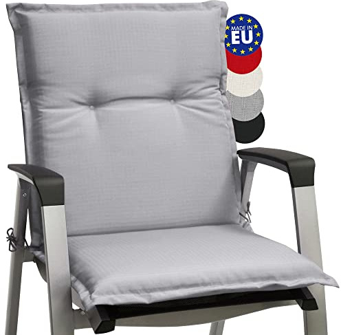 Beautissu Niedriglehner Auflagen 6cm Dickes Sitzpolster für Garten | 100x50cm Hell Grau bequemes Sitzkissen Sitzauflage Gartenstuhlauflage Niederlehner Balkon Camping Stuhl Stuhlauflage Base NL