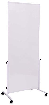 MAUL Mobiles Whiteboard weiß MAULsolid easy2move 180 x 75 cm drehbar | flexibel im Raum nutzbar, doppelte Schreibfläche für Ideen, sicher fixierbare Rollen, schnell abwischbar, stabiler Alurahmen