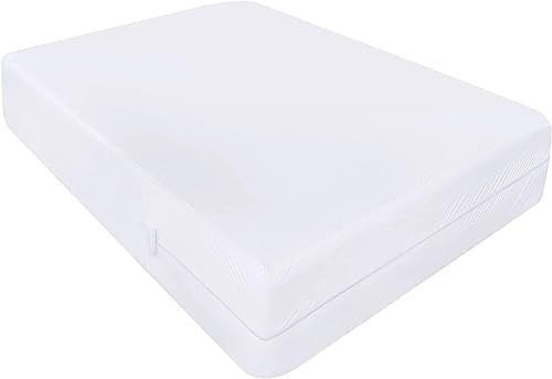 Utopia Bedding Matratzenbezug 90 x 190 x 30 cm Wasserdichter mit Reißverschluss, Oeko-TEX Zertifiziert, Matratzenschoner, White
